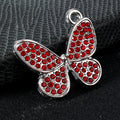 Pave Rhinestone Butterfly Charm Pendant Silver Tone And Gold Tone view 6