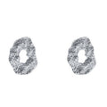 Hammered Organic Open Circle Statement Stud Earrings view 5