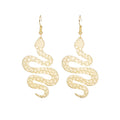 Hammered Metal Snake Dangle Earrings Gold Silver Pair view 5