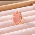 Gold Tone Oval Glitter Adjustable Rings in Seven Colors view 10