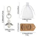 Double Pearl Angel Wings Keychain Silver Lobster Clasp view 2