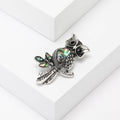 Antique Owl Abalone Shell Brooch for Jackets Scarves and Coats view 3