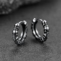Sculpted Skull Hinged Hoop Earrings In Three Metal Tones view 1