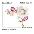 Floral Branch Crystal Brooch in Detailed Metal and Crystal Design view 6