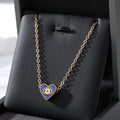 Gold Tone Heart Enamel Evil Eye Pendant Necklaces in Seven Colors view 8