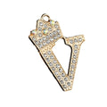 Crystal Crown Initial Letter Charm Pendant Gold Tone A To Z view 5