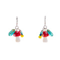 Colorful Mushroom Cactus and Bead Novelty Huggie Earrings view 5