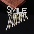 Crystal Smile Fringe Brooch Decorative Lapel Pin For Jackets And Scarves view 7