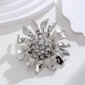 Silver Tone Flower Metal Brooch Pin for Jackets and Lapels view 5