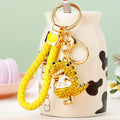 Jeweled Dinosaur Character Keychains in Green, Red and Yellow view 4