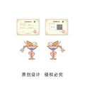 Gold Tone Purple Cocktail Glass And Color Stone Stud Earrings view 3