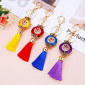Chinese Fu Plaque Tassel Keychains in Four Colors plus Assorted view 2