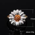 Silver And Gold Tone Daisy Flower Statement Ring Statement Jewelry view 5