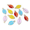 Colorful Enamel Football Charms with Gold Tone Loops view 5