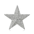 Pave Crystal Five Point Star Brooch in Clear or Red view 1