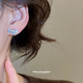 Blue Fish and Brown Cat Mismatched Mini Stud Earrings view 4