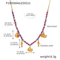 Gold Marine Whale Fish Bead Necklace Y-Lariat Ball Chain Set view 8