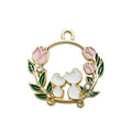 Enamel Zinc Alloy Cat Hollow Ring Charm Pendant for DIY Earrings Keychain Jewelry Making