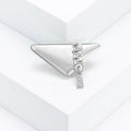 Triangle Zipper Brooch Gold Silver Baguette Crystal Accent Pin view 4