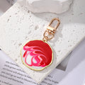 Gold Tone Irregular Round Marbled Swirl Clip Keychains in Six Colors view 4