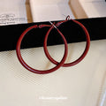 Red Translucent Statement Hoop Earrings in Six Shapes view 4