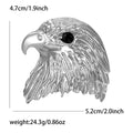 Sculpted Eagle Head Brooch in Gold or Silver With Black Eye view 7