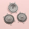 Mixed Ornate Multi Loop Floral Metal Connectors in Silver Tone view 4