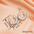 Segmented Bamboo Style Hoop Earrings Polished Statement Fashion Jewelry view 4