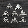 Three Loop Floral Connector Charms in Two Antique Finishes view 2