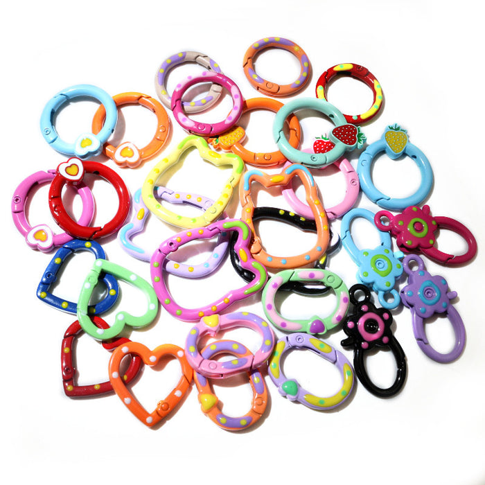 Mixed Color Split Ring and Clasp Components in Nine Styles