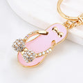 Mixed Jeweled Clover Bow and Heart Flip Flop Keychains in Seven Options view 9