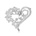 Crystal Heart Brooch In 2 Styles With Polished Metal And Decorative Details view 5