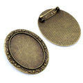 Ornate Oval Cabochon Brooch and Pendant Bezel Settings view 10