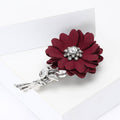 Fabric Daisy Bouquet Brooch with Crystal Center and Metal Stems view 3