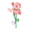Enamel Iris Flower Brooch with Pearl Accent in Two Colors view 2