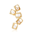 Geometric Square Frame Brooch with Pearl Accents Decorative Clothing Pin view 5
