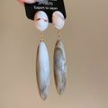 Long Marbled Resin Teardrop Earrings in Six Bright Colors view 9
