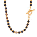 Black Round Bead Necklaces Gold Toggle Clasp Three Sizes view 5
