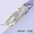 Crisscross Three-Rail Clear Stone Ring In Gold And Silver Tones view 4