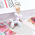 Gold Tone Metallic Balloon Dog Clip Keychains in Six Colors view 8