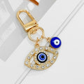 Gold-Tone Evil Eye Bead Keychain With Rhinestone Hamsa Charm view 2