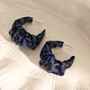 Blue Leopard Hoops