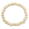 Natural Light Wood Bead Stretch Bracelet Elastic Cord view 5