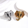 Black Silver Tone Elephant Crystal Two Designs Metal Brooch Pin view 4