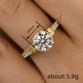 Round Clear Solitaire Bow-Detail Ring In Polished Gold Tone view 4
