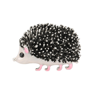black crystal hedgehog brooch group view