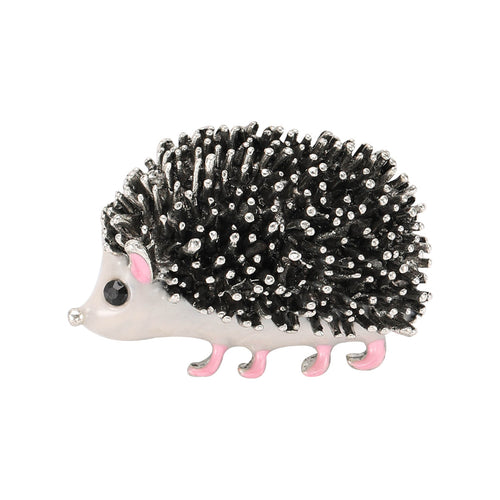 black crystal hedgehog brooch group view