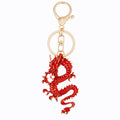 Enamel Chinese Dragon Keychains with Fortune Cords and Loose Braided Loops view 5