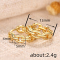 Gold Tone Chain Link Huggie Hoop Earrings With Polished Finish view 4