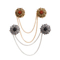 Red Gold Tone Flower Two Designs Metal Brooch Pin for Jackets and Lapels view 5